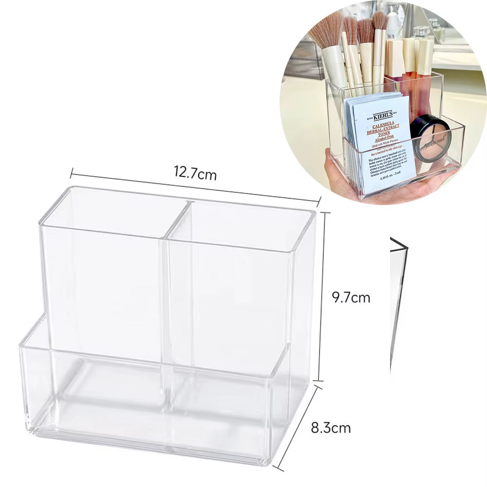 Transparent Lipstick Cosmetic Makeup Acrylic Makeup Brush Tool Storage Box Case Make-Up Brush Holder Table Organizer Makeup Tool