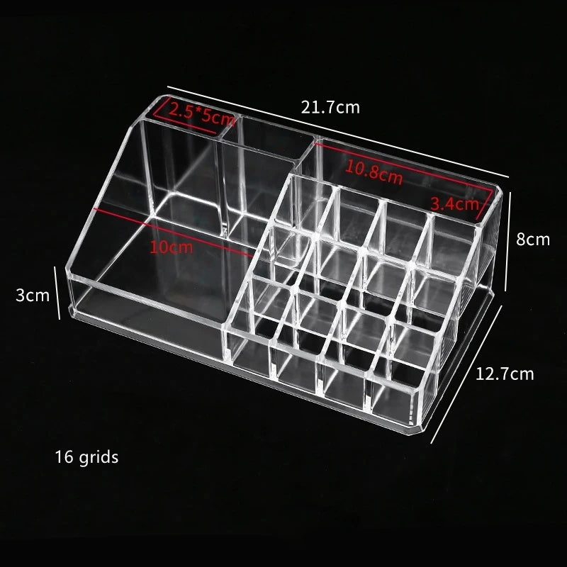 Transparent Lipstick Cosmetic Makeup Acrylic Makeup Brush Tool Storage Box Case Make-Up Brush Holder Table Organizer Makeup Tool