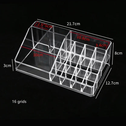 Transparent Lipstick Cosmetic Makeup Acrylic Makeup Brush Tool Storage Box Case Make-Up Brush Holder Table Organizer Makeup Tool