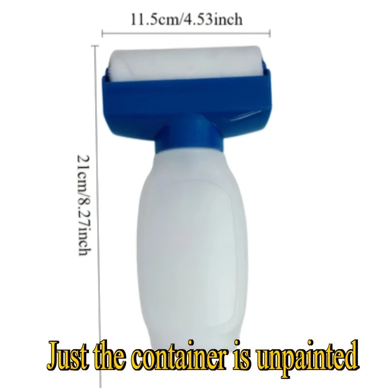 Reusable Paint Roller Brush, Wall Repair and Decoration Tool, Refillable Bottle Dispenser, Container Only, without Paint