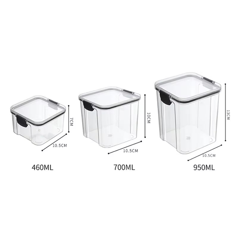 5Pcs Sets Sealed Jar Food Storage Box Transparent Plastic Kitchen Organizer Multigrain Tank Stackable Dried Sealed Storage Jars