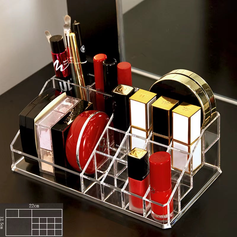 Transparent Lipstick Cosmetic Makeup Acrylic Makeup Brush Tool Storage Box Case Make-Up Brush Holder Table Organizer Makeup Tool