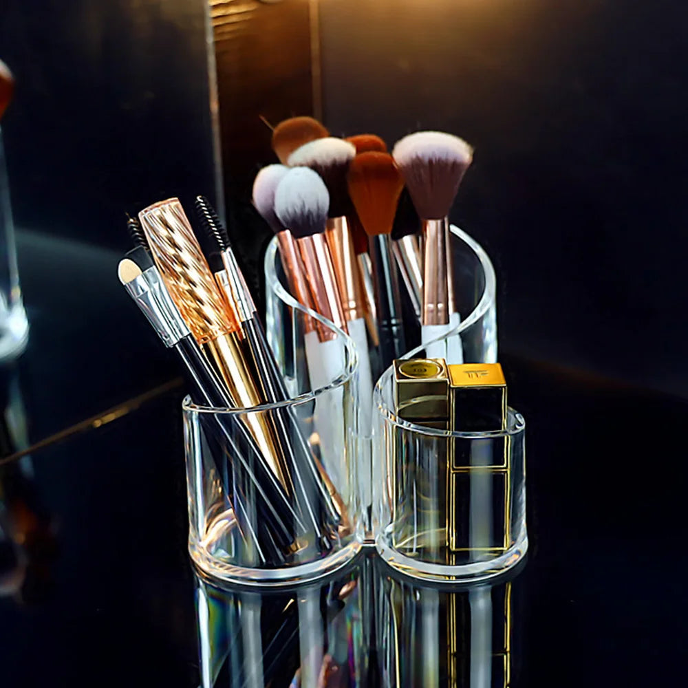 Transparent Lipstick Cosmetic Makeup Acrylic Makeup Brush Tool Storage Box Case Make-Up Brush Holder Table Organizer Makeup Tool
